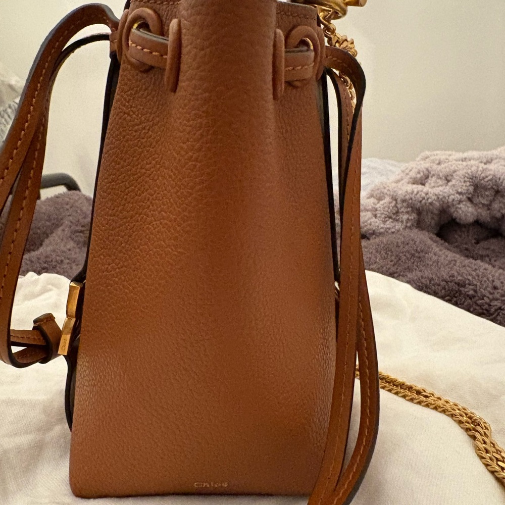 Chloé Brown Leather Marcie Crossbody Bucket Bag